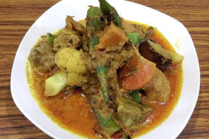 Yellow curry with seasonal vegetables