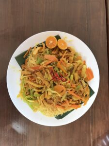 Vegetarian Singapore-style noodles